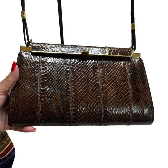 Vintage Glam: 1950's Authentic Snake Skin Handbag pre owned good condition - Picture 10 of 15